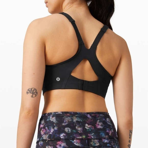 Lululemon All Powered Up Bra Medium Support Black Yoga Sports Bra - Sz 34A - Picture 2 of 14